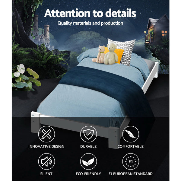 Artiss Bed Frame King Single Size Wooden Mattress Base Timber Platform JADE freeshipping - Awezingly