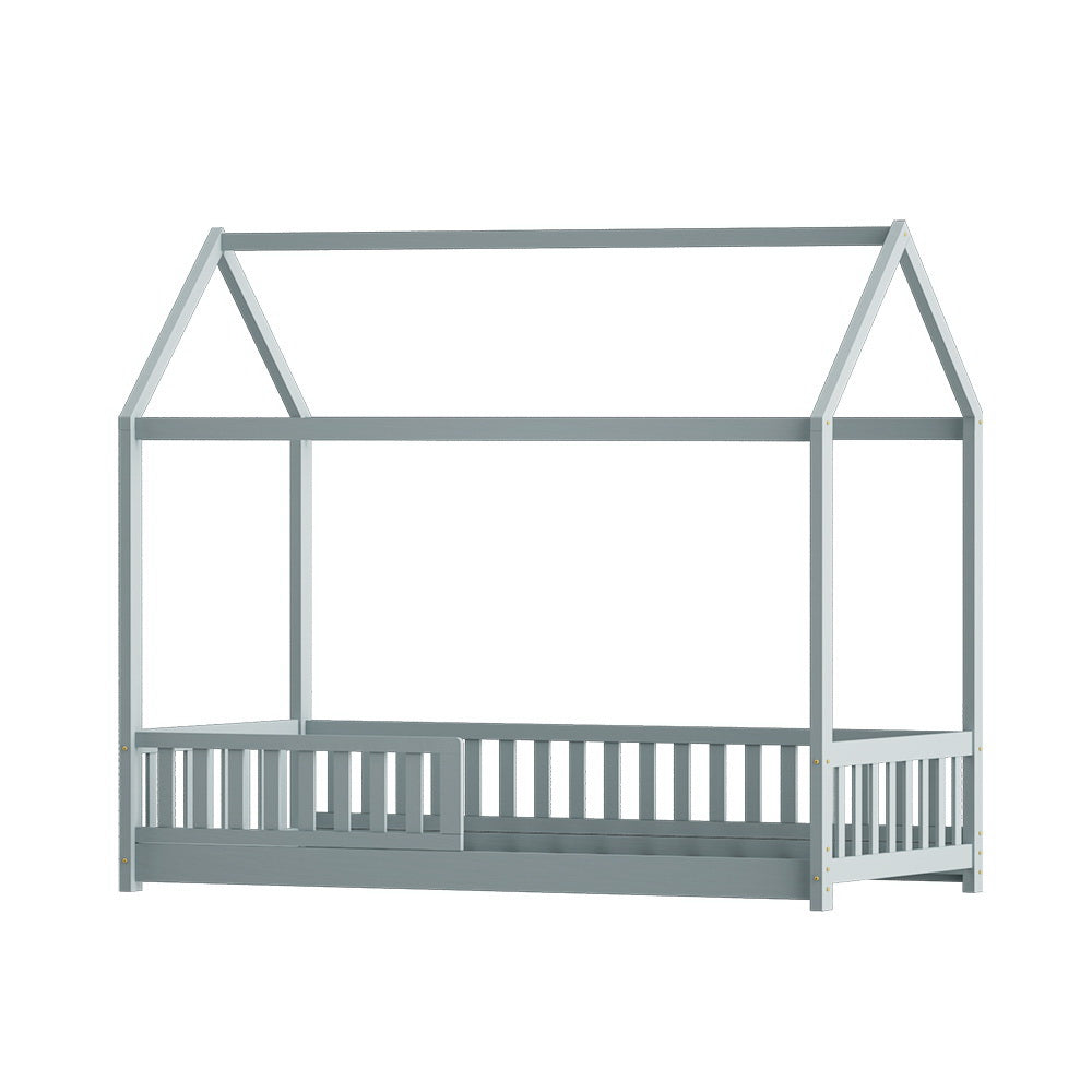 Artiss Wooden Bed Frame Single Size House Frame Pine Timber Base Platform Oak Artiss