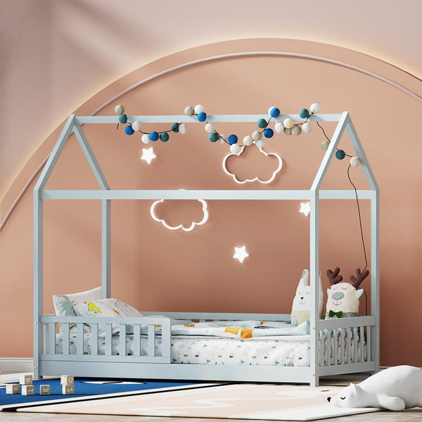 Artiss Wooden Bed Frame Single Size House Frame Pine Timber Base Platform Oak Artiss