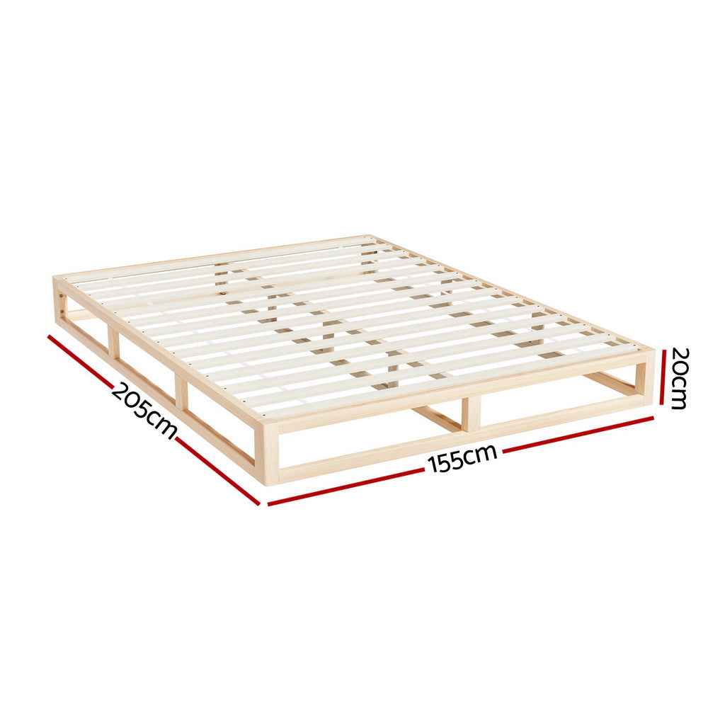 Artiss Bed Frame Queen Size Wooden Base Mattress Platform Timber Pine KALAM Artiss
