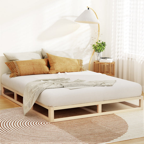 Artiss Bed Frame Queen Size Wooden Base Mattress Platform Timber Pine KALAM Artiss
