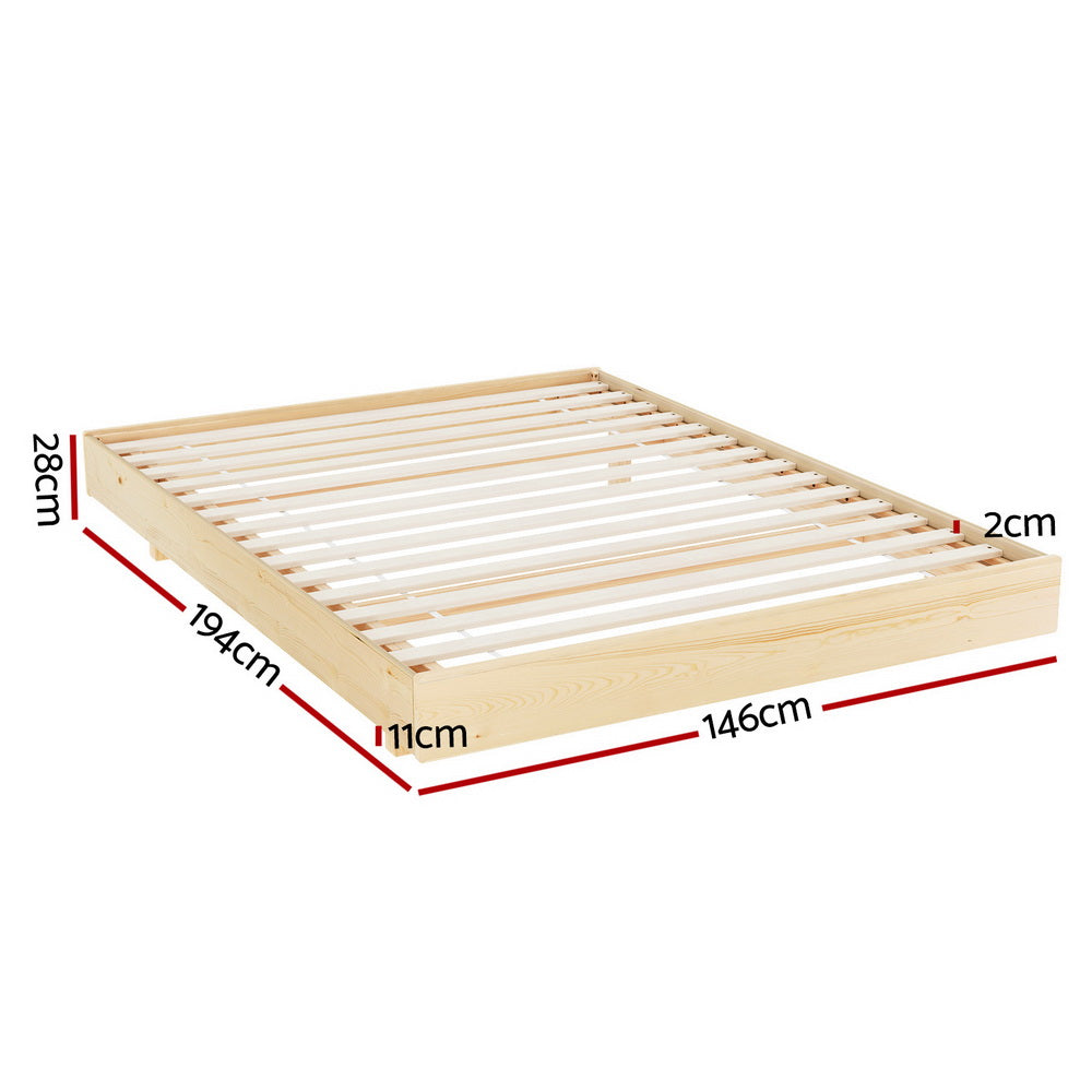 Artiss Bed Frame Double Size Floating Wooden Mattress Base Platform Timber ODIN Artiss