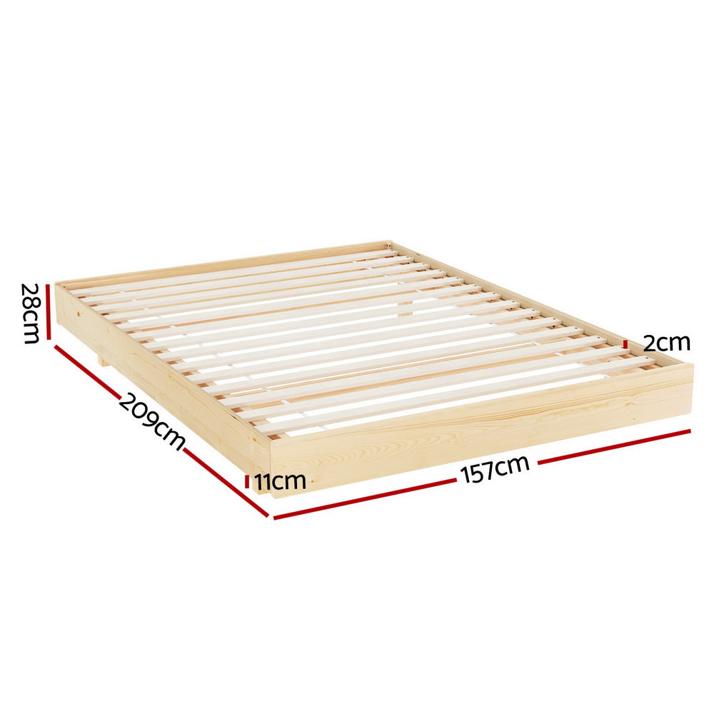 Artiss Bed Frame Queen Size Floating Wooden Mattress Base Platform Timber ODIN Artiss