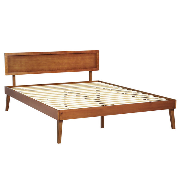 Artiss Bed Frame Queen Size Wooden Bed Base Walnut SPLAY Artiss