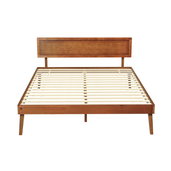Artiss Bed Frame Queen Size Wooden Bed Base Walnut SPLAY Artiss