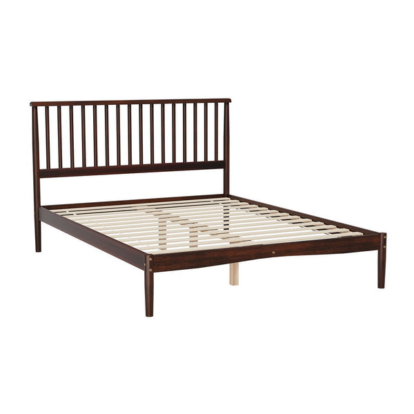 Artiss Bed Frame Double Size Wooden Base Mattress Platform Timber Walnut VISE Artiss