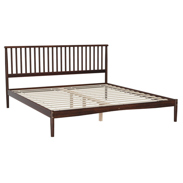Artiss Bed Frame King Size Wooden Base Mattress Platform Timber Walnut VISE Artiss