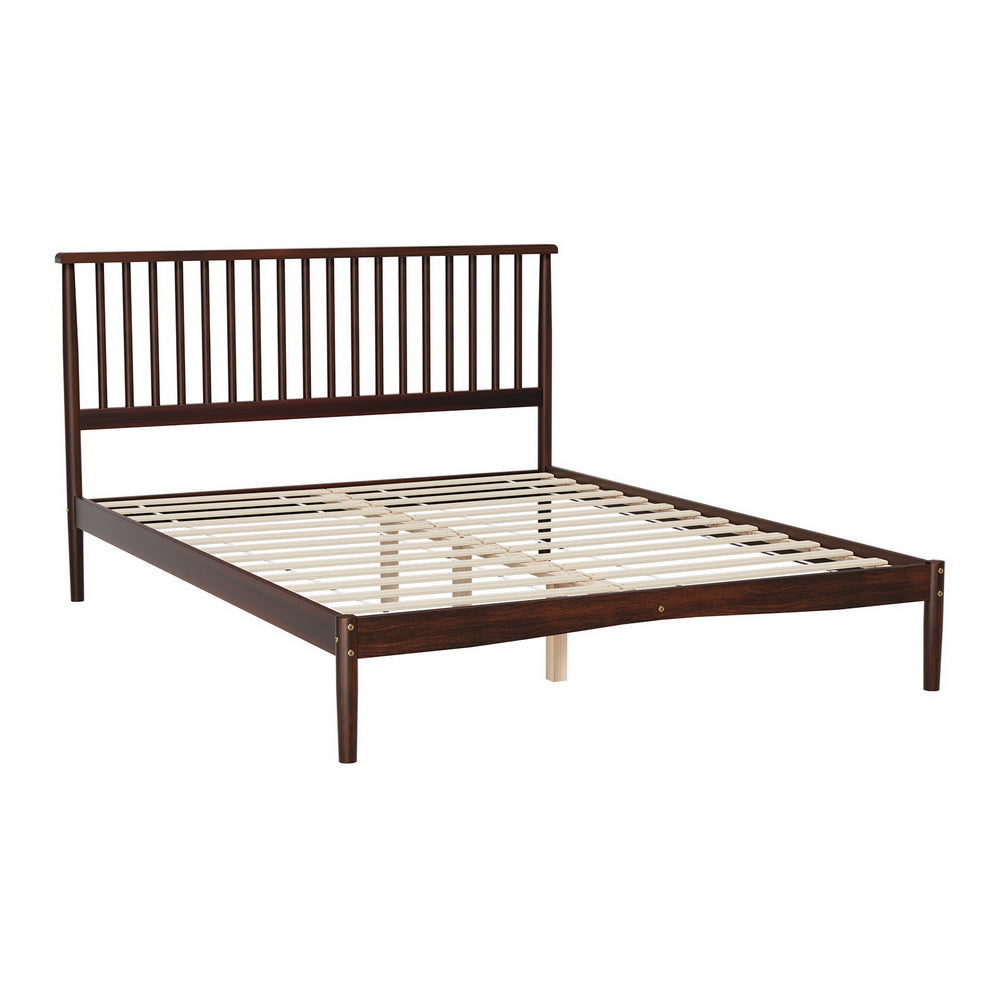 Artiss Bed Frame Queen Size Wooden Base Mattress Platform Timber Walnut VISE Artiss
