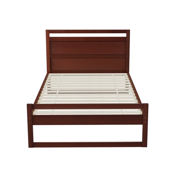 Artiss Bed Frame King Single Size Wooden Walnut WITTON Artiss