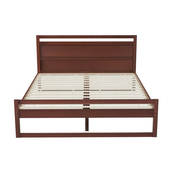 Artiss Bed Frame Queen Size Wooden Walnut WITTON Artiss
