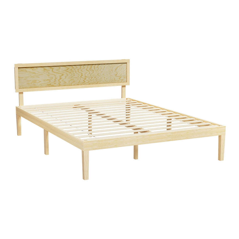 Artiss Bed Frame Double Size Wooden Base Mattress Platform Timber Pine YUMI Artiss