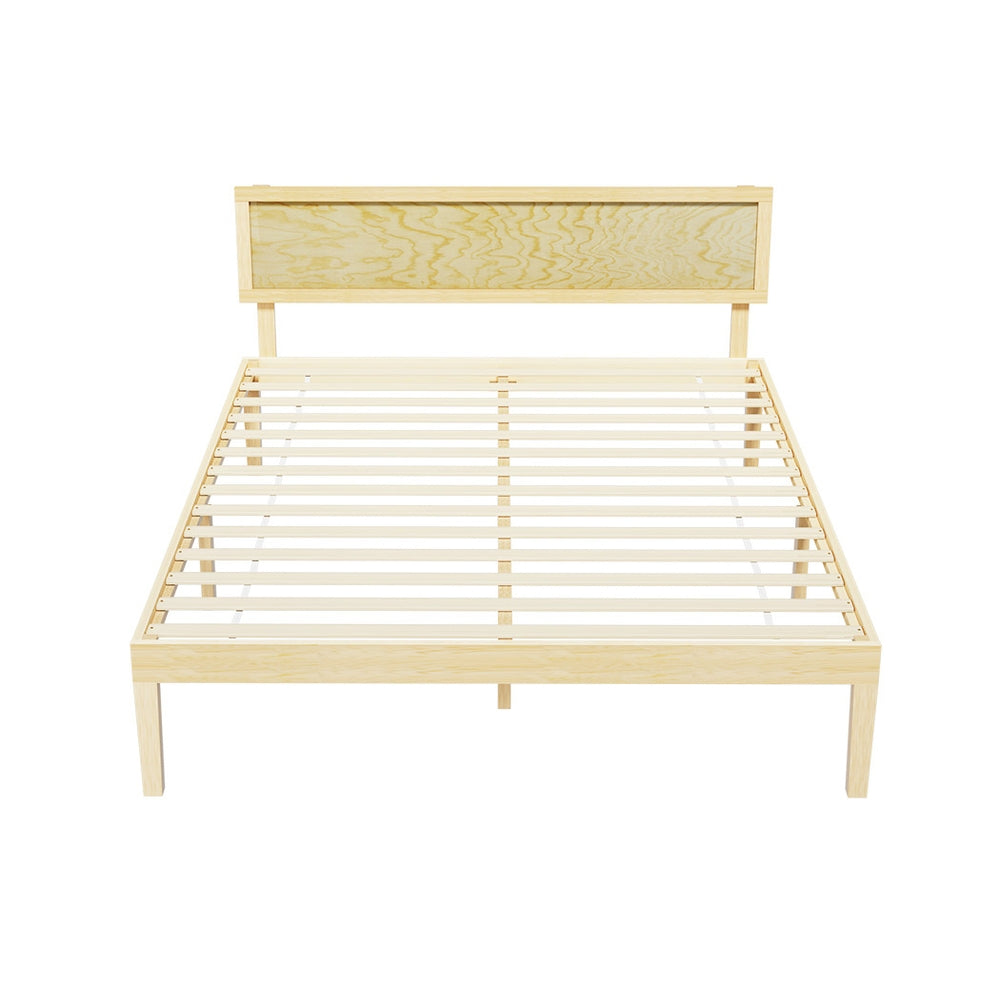 Artiss Bed Frame Double Size Wooden Base Mattress Platform Timber Pine YUMI Artiss