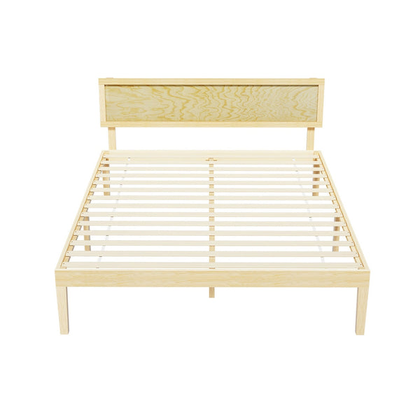 Artiss Bed Frame Double Size Wooden Base Mattress Platform Timber Pine YUMI Artiss