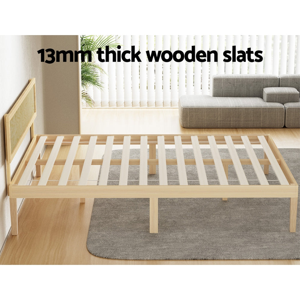 Artiss Bed Frame Double Size Wooden Base Mattress Platform Timber Pine YUMI Artiss