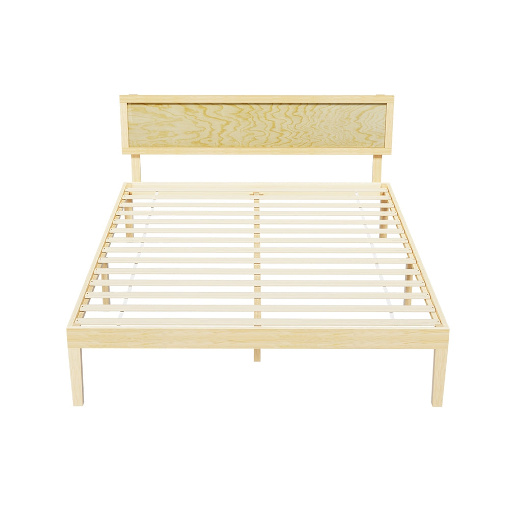 Artiss Bed Frame Queen Size Wooden Base Mattress Platform Timber Pine YUMI Artiss