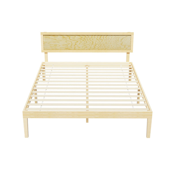 Artiss Bed Frame Queen Size Wooden Base Mattress Platform Timber Pine YUMI Artiss