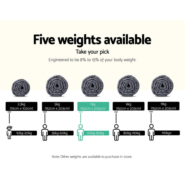 Weighted Blanket Adult 7KG Heavy Gravity Blankets Microfibre Cover Glass Beads Calming Sleep Anxiety Relief Grey freeshipping - Awezingly