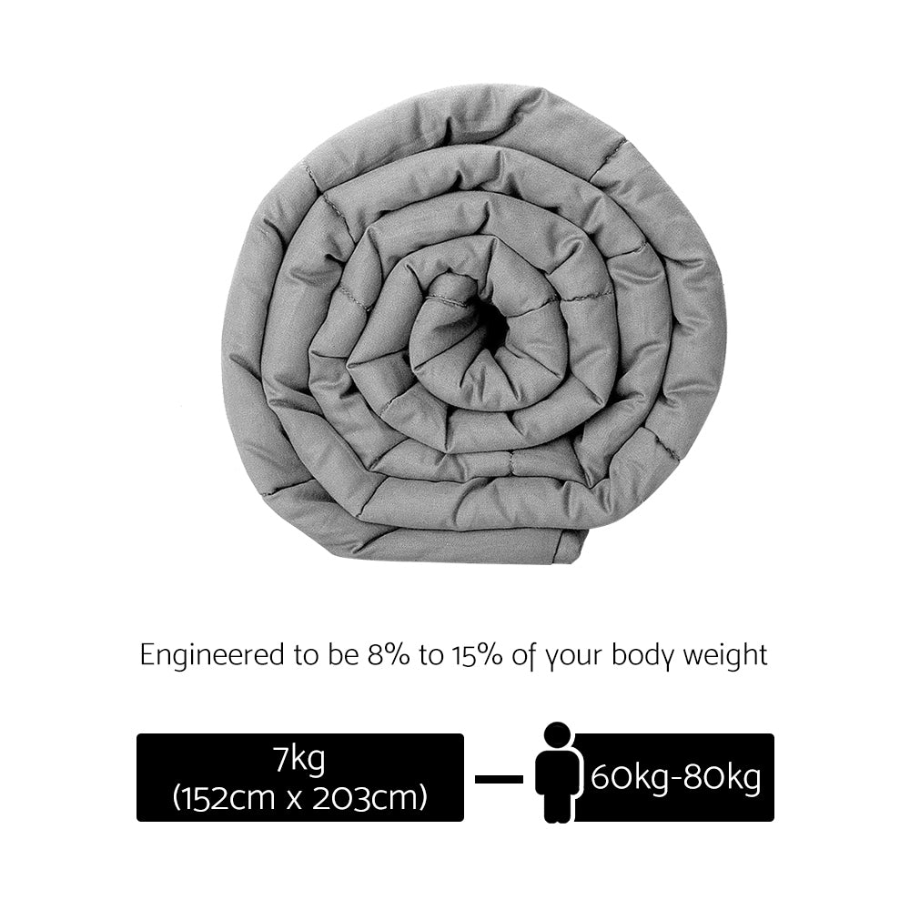 Giselle Bedding 7KG Microfibre Weighted Gravity Blanket Relaxing Calming Adult Light Grey freeshipping - Awezingly