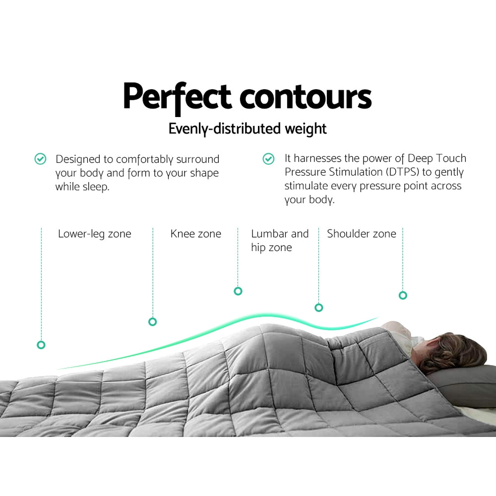 Giselle Bedding 7KG Microfibre Weighted Gravity Blanket Relaxing Calming Adult Light Grey freeshipping - Awezingly