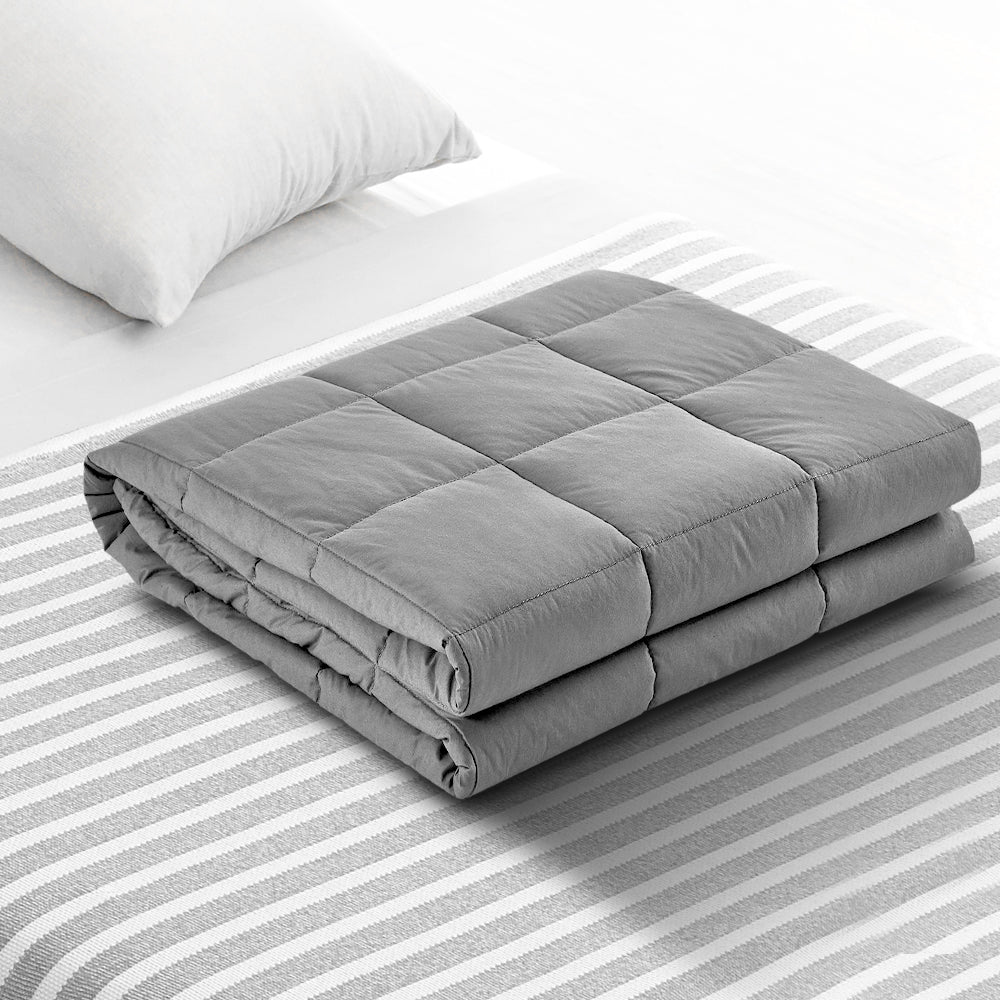 Giselle Bedding 7KG Microfibre Weighted Gravity Blanket Relaxing Calming Adult Light Grey freeshipping - Awezingly