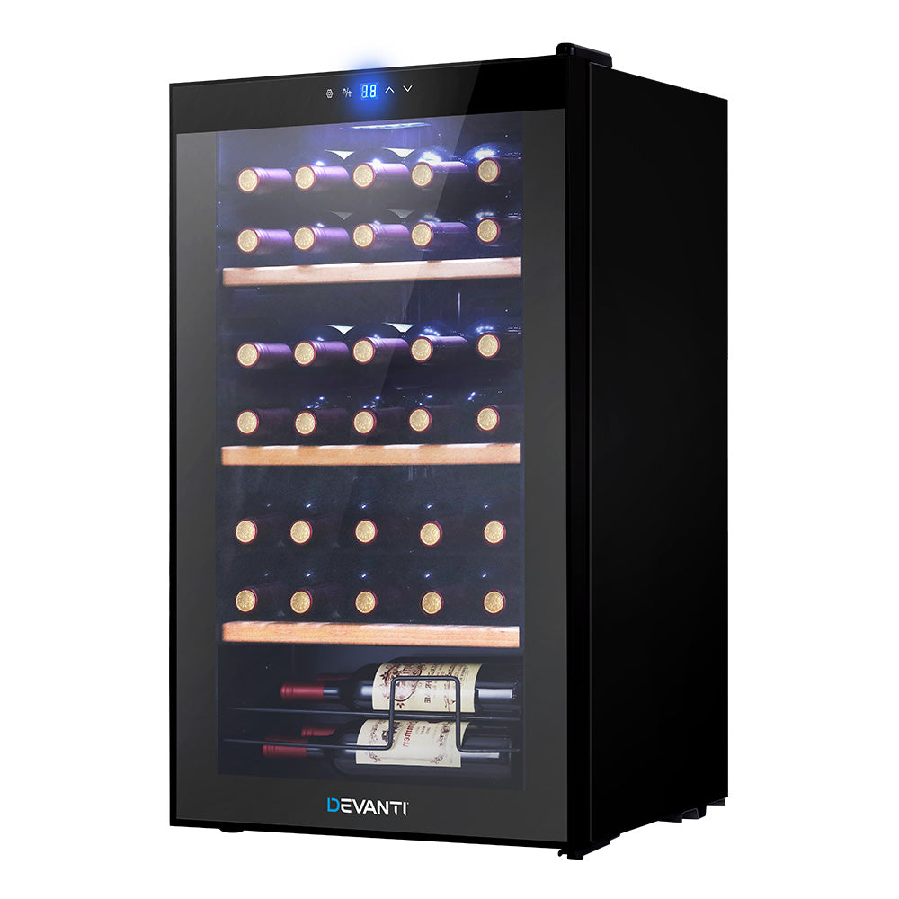 Devanti 34 Bottles Cooler Compressor Chiller Beverage Fridge freeshipping - Awezingly