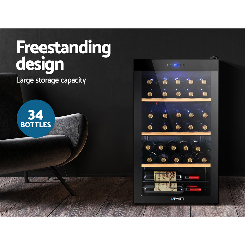 Devanti 34 Bottles Cooler Compressor Chiller Beverage Fridge freeshipping - Awezingly