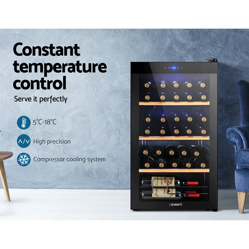Devanti 34 Bottles Cooler Compressor Chiller Beverage Fridge freeshipping - Awezingly