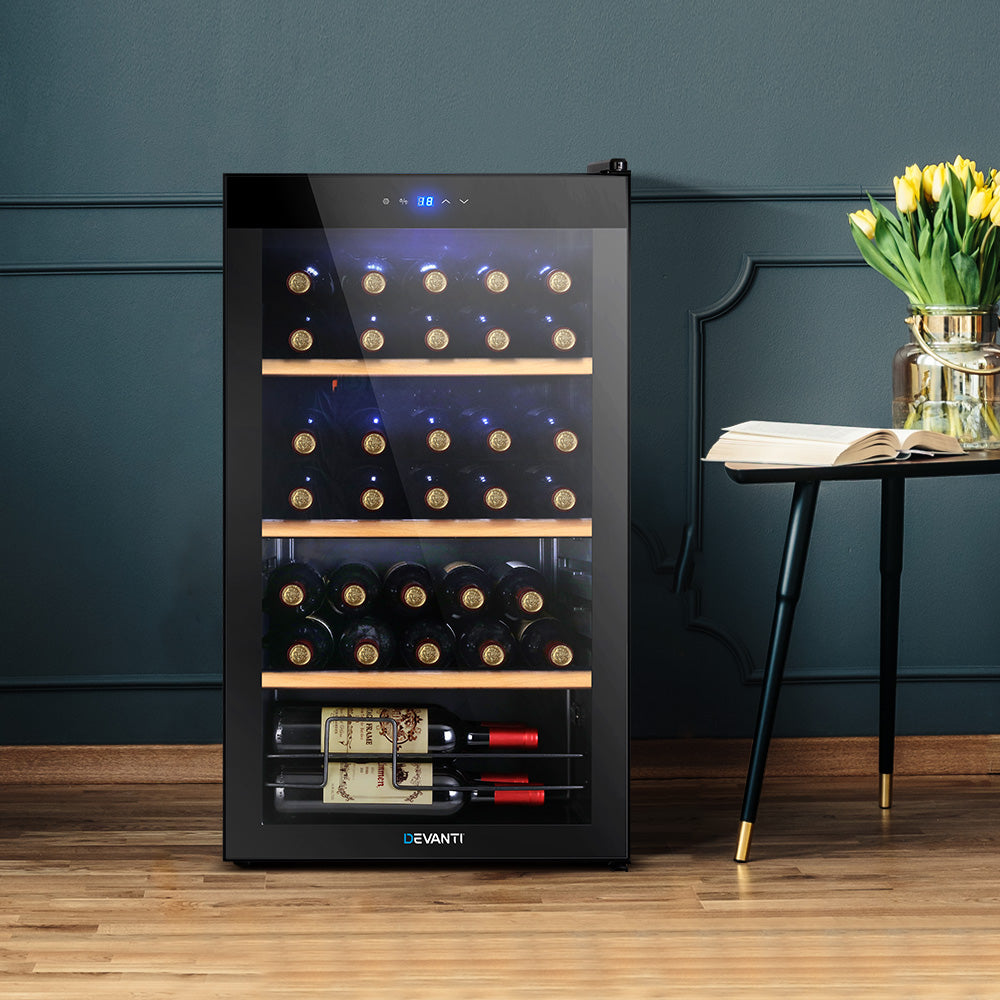 Devanti 34 Bottles Cooler Compressor Chiller Beverage Fridge freeshipping - Awezingly