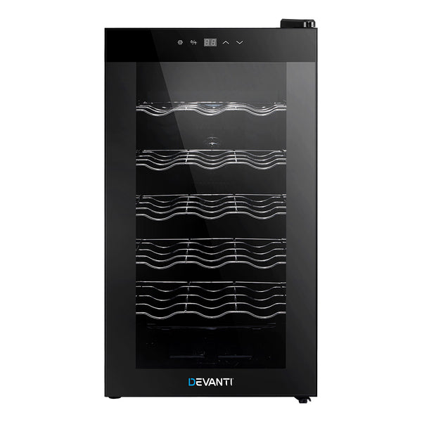 Devanti Cooler 18 Bottles Glass Door Beverage Cooler Thermoelectric Fridge Black freeshipping - Awezingly