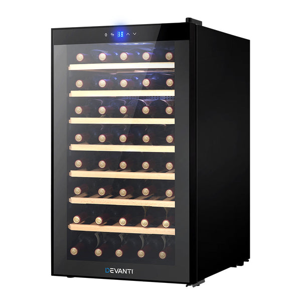 Devanti Wine Cooler Compressor Fridge Chiller Storage Cellar 51 Bottle Black Devanti