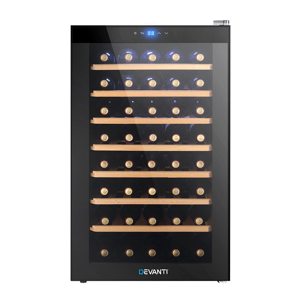Devanti Wine Cooler Compressor Fridge Chiller Storage Cellar 51 Bottle Black Devanti