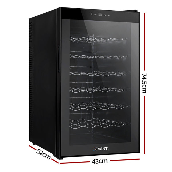 Devanti Cooler 28 Bottles Glass Door Beverage Cooler Thermoelectric Fridge Black freeshipping - Awezingly