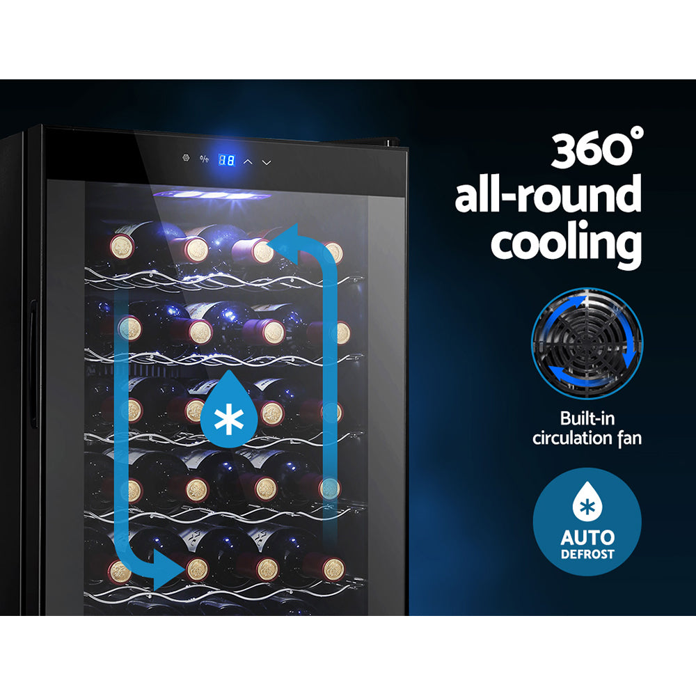 Devanti Cooler 28 Bottles Glass Door Beverage Cooler Thermoelectric Fridge Black freeshipping - Awezingly