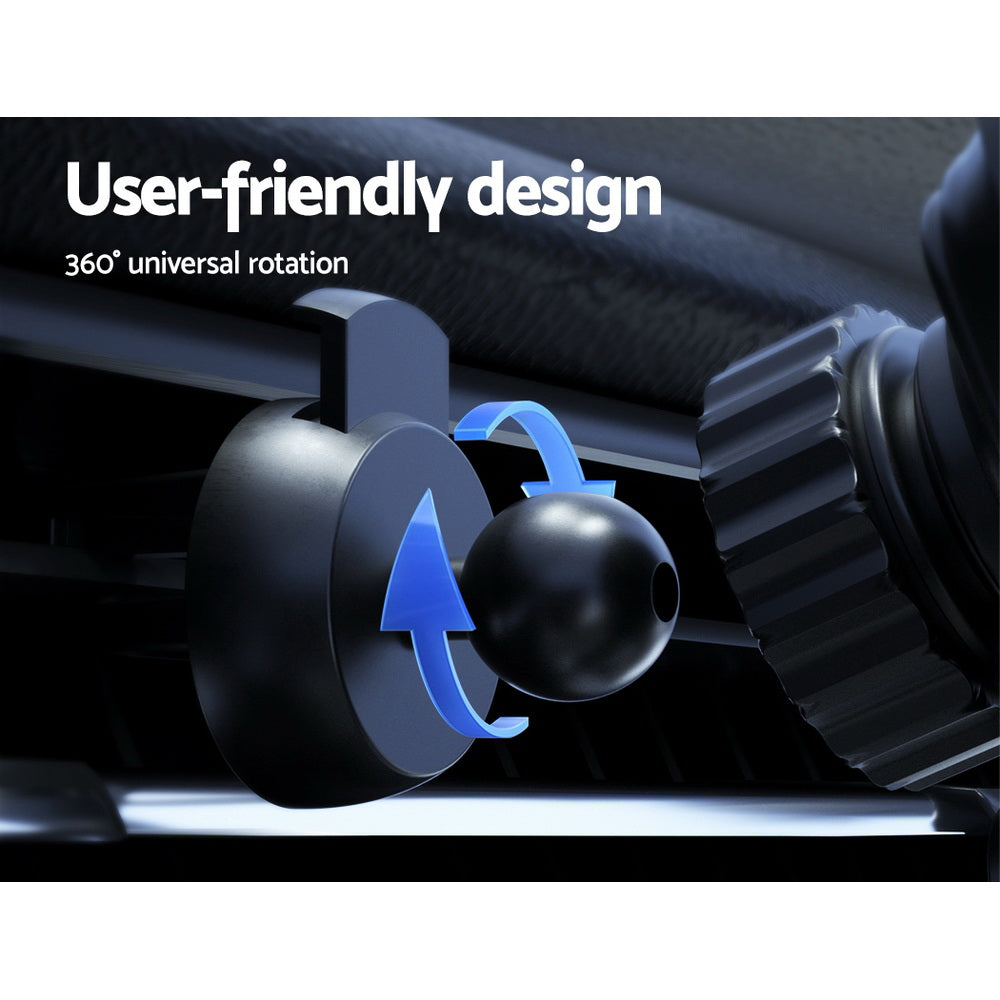 Devanti Wireless Car Charger Fast Charging Car Mount Vent Suction cup Devanti
