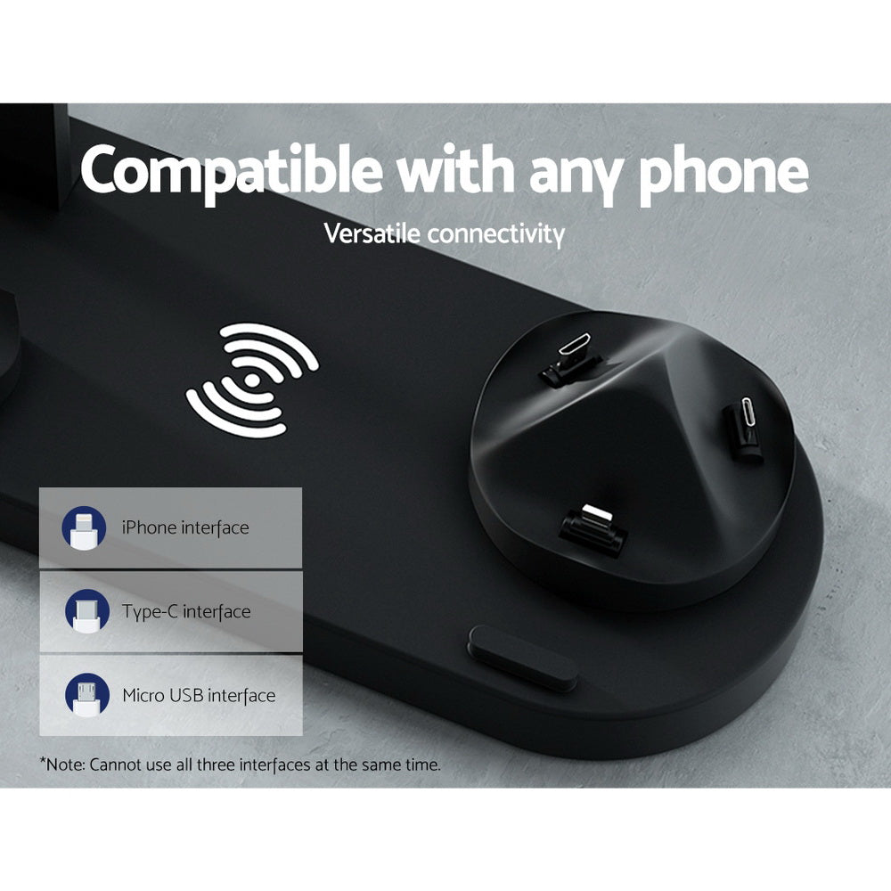 Devanti 4-in-1 Wireless Charger Dock Multi-function Charging Station for Phone Devanti