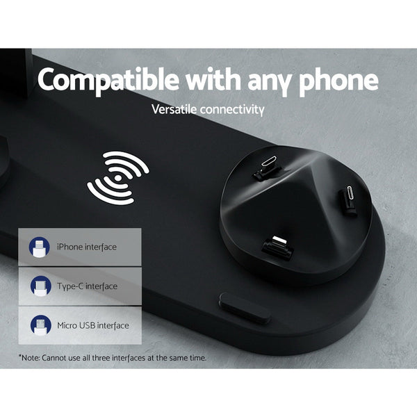 Devanti 4-in-1 Wireless Charger Dock Multi-function Charging Station for Phone Devanti