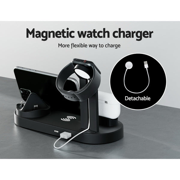 Devanti 4-in-1 Wireless Charger Dock Multi-function Charging Station for Phone Devanti