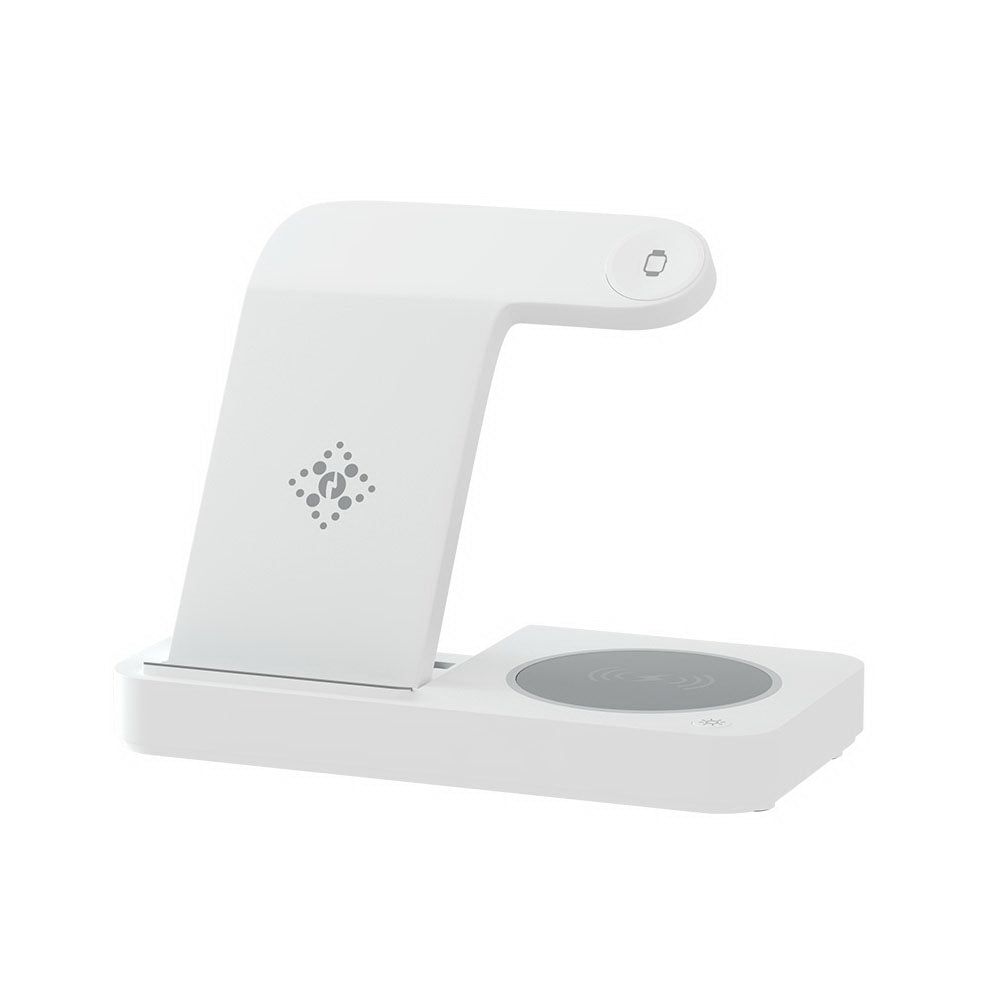 Devanti 4-in-1 Wireless Charger Dock Fast Charging for Phone White Devanti