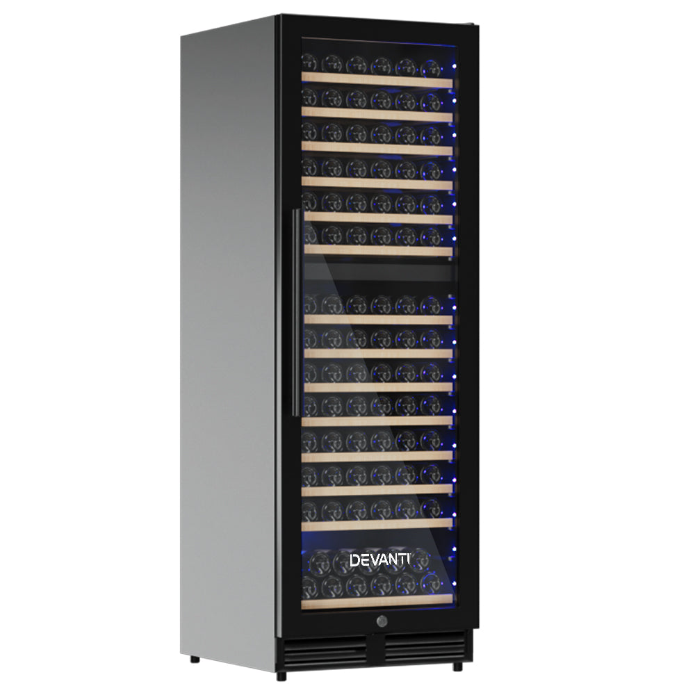 Devanti Wine Cooler Fridge Compressor Cellar Chiller Commercial Home 154 Bottles Devanti