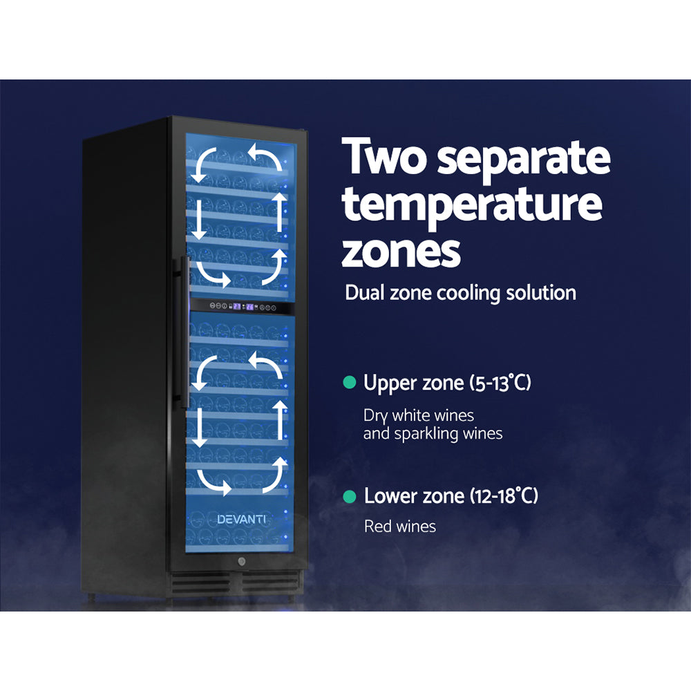 Devanti Wine Cooler Fridge Compressor Cellar Chiller Commercial Home 154 Bottles Devanti