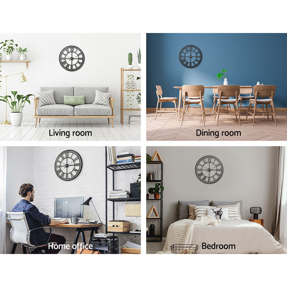 Wall Clock Extra Large Modern Silent No Ticking Movements 3D Decor - 60cm freeshipping - Awezingly