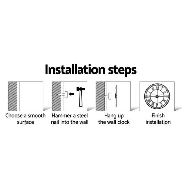 Wall Clock Extra Large Modern Silent No Ticking Movements 3D Decor - 60cm freeshipping - Awezingly