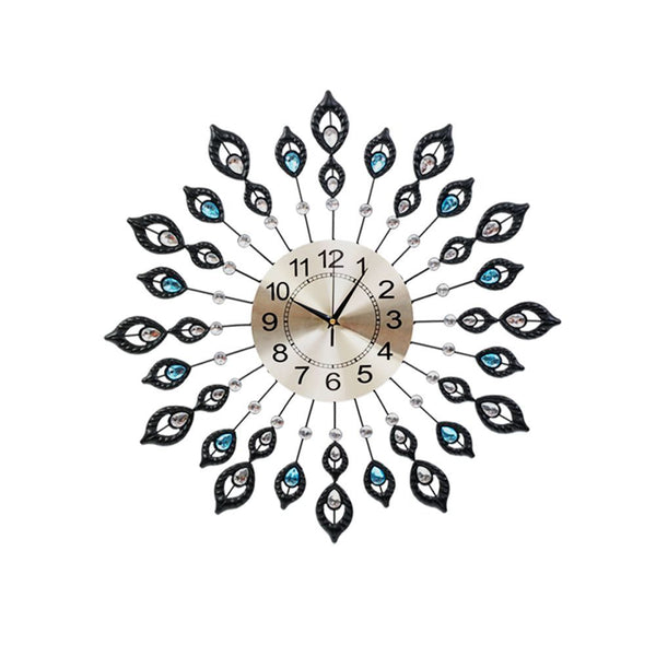 Large Modern 3D Crystal Wall Clock Luxury Art Silent Round Dial Home Decor freeshipping - Awezingly