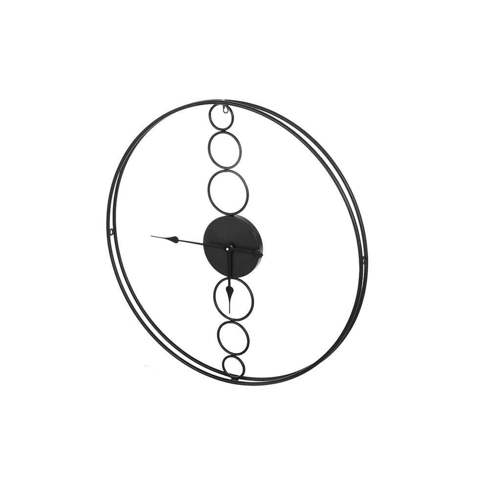 Artiss 75CM Wall Clock No Numeral Large Round Metal Luxury Home Decor Black Artiss