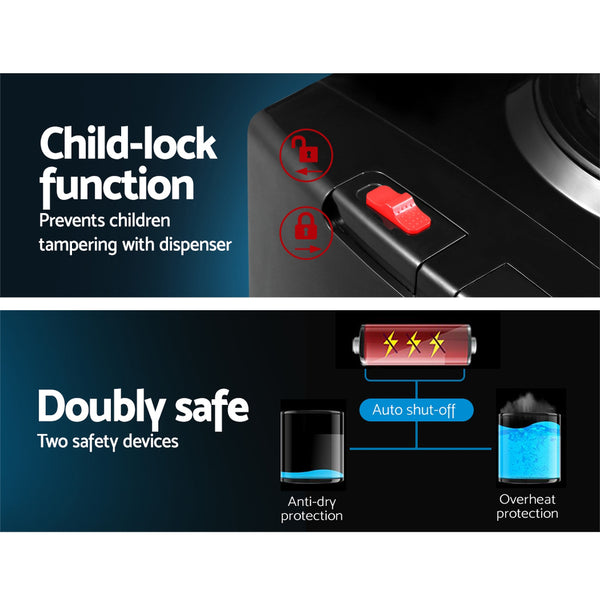 Devanti Water Cooler Chiller Dispenser Bottle Stand Filter Purifier Office Black freeshipping - Awezingly