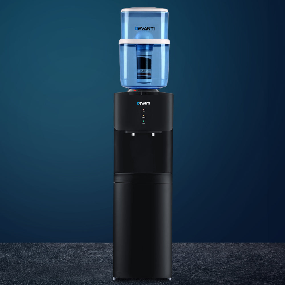 Devanti Water Cooler Chiller Dispenser Bottle Stand Filter Purifier Office Black freeshipping - Awezingly