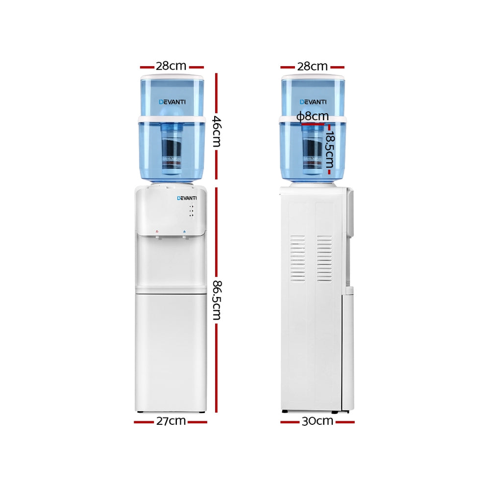 Devanti 22L Water Cooler Dispenser Top Loading Hot Cold Taps Filter Purifier Bottle freeshipping - Awezingly