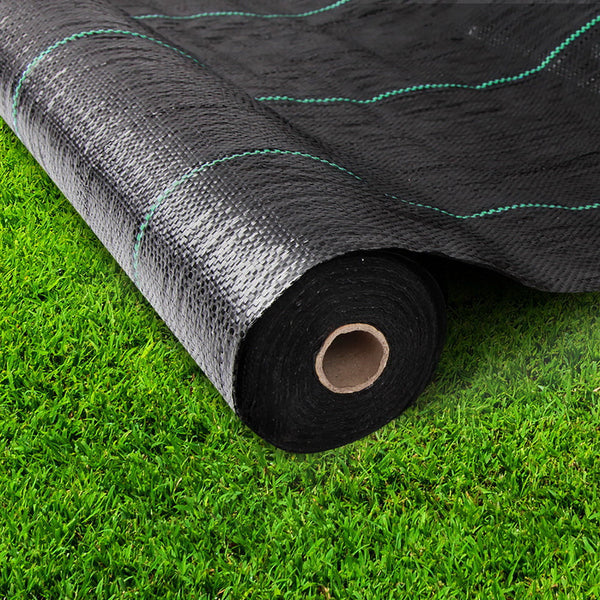Instahut 3.66m x 50m Weedmat Weed Control Mat Woven Fabric Gardening Plant PE Instahut