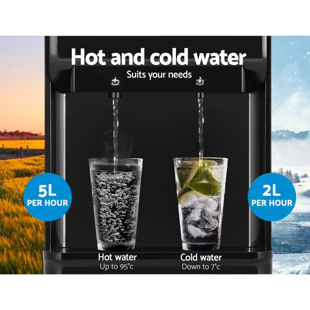 Devanti Water Cooler Dispenser Bench Top Black Devanti