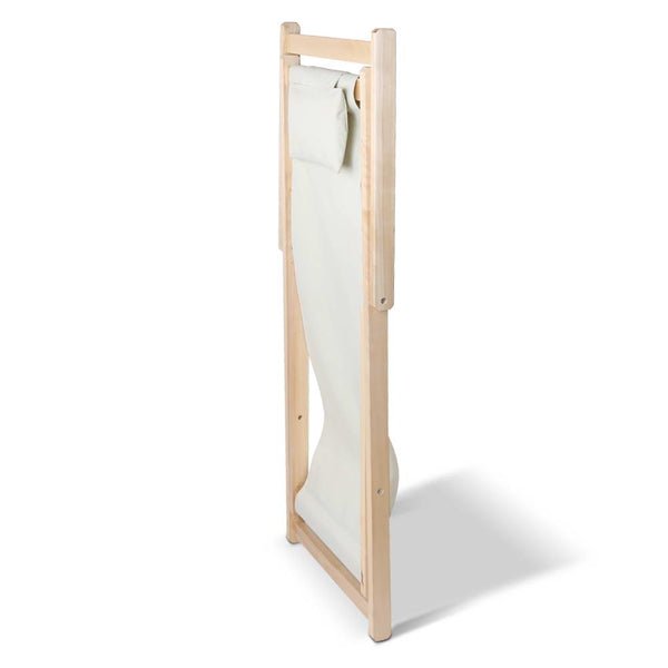 Gardeon Outdoor Chairs Sun Lounge Deck Beach Chair Folding Wooden Patio Furniture Beige freeshipping - Awezingly